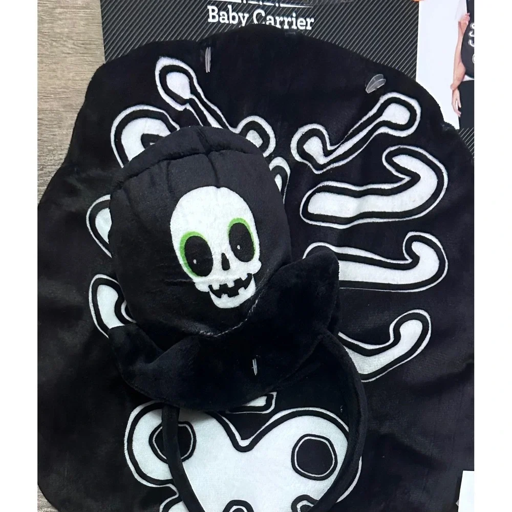 Halloween Carrier Skeleton Costume 2pc Set Black White NWT